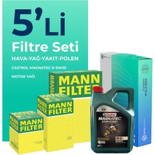 Mann Filter FORD Focus 1.5 Dizel Filtre Bakım Seti Castrol Motor Yağlı (2014-2017) 5 Li