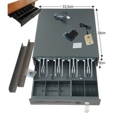 Saypos 4 Banknot Gözlü Kolay Açma Butonlu ve Montaj Askılı (Takım Halinde) Para Çekmecesi 33,5X38X9CM