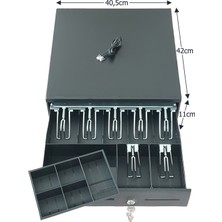 Saypos 7 Banknot Gözlü Yazarkasa Pos Bağlantılı ve Anahtardan Açılır Büyük Para Çekmecesi 40,5X42X11CM