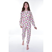 İsobel Kids Kız Çocuk Pamuk Sincap ve Kalp Desenli Pijama Takımı