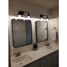 Riolight  Vintage,retro Rustik 2XE27 Siyah Hareketli Başlık Ayna Üstü Duvar Aplik NOT:1ADET Fiyatıdır