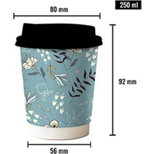 8 Oz Double Wall Coffee Siyah Kapaklı Karton Bardak 50 Adet