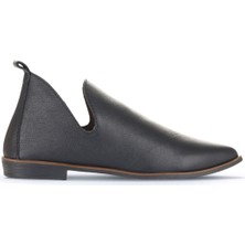 Bueno Shoes Siyah Deri Kadın Az Topuklu Ayakkabı 01WD3701 01WD3701