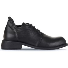Bueno Shoes Siyah Deri Kadın Az Topuklu Ayakkabı 01WD1901 01WD1901