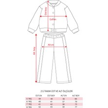 Minipodyum Kız Çocuk  Nakışlı Pamuklu Kolej Ceketli Kışlık Eşofman Takımı
