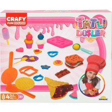 Crafy 3493 Crafy Tatlı Düşler Oyun Hamuru Seti 200 G 22 Parça -Sunman