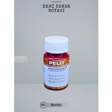 Pelit Silikonlu Deri Kenar Boyası 181 Bordo 60 ml Deri Hobi