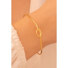 Osmanlı Gümüş Kadın Gümüş Bileklik - El Yapımı Altın Kaplama Gümüş Aşk Düğümü Model 2 Kadın Bileklik