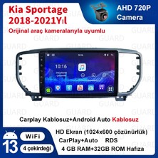 Victor Kia Sportage 2018-2021 Yıl Android Sürüm 13 Kablosuz Carplay Navigasyon Multimedya 9 Inç Ekran 4G Ram + 32GB Hafıza Çerçeveli ve arka görüş kameralı