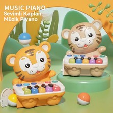 Janjonstar Çocukların Enlightenment Early Education Electronic Piano Cute Tiger Rolling Music Luminous Instrument Piano Baby Puzzle Music Game (Yurt Dışından)