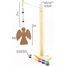 Neşeli Ahşap Melek Sarkaç Takımı. Duvar Süsü Oda Süsü Balkon Yazlık  Dekoru. Ahşap Boyama Etkinliği