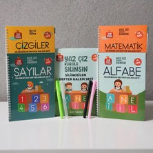 Sihirli Yazı Seti Silinebilir Kelemli Kabartmalı Defter Yazma Öğretici 4 Kitap+1 Kalem+5 Yedek Uç