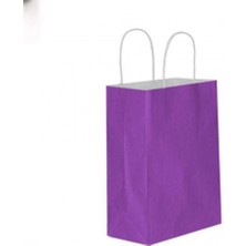 Gizpak Burgu Saplı Mor Kağıt Poşet 25X31X12CM 50 Adet