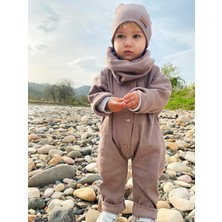 Merra Kids Unisex Bere Boyunluklu Tulum Vizon