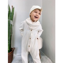 Merra Kids Unisex Bere Bunluklu Tulum Beyaz