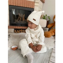 Merra Kids Unisex Bere Bunluklu Tulum Beyaz