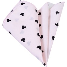 Exve Exclusive Uçuk Pembe Üzeri Siyah Mickey Mouse Yaka Mendili