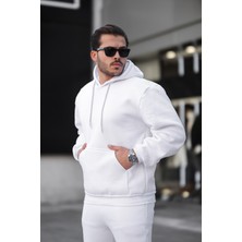 Premium Kalite Beyaz 3iplik Kalın Sweatshirt Unisex