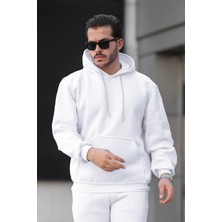 Premium Kalite Beyaz 3iplik Kalın Sweatshirt Unisex