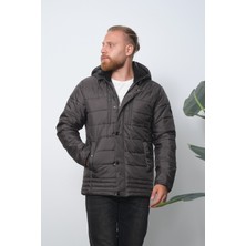 Wise Erkek Kapüşonlu Içi Polarlı %100 Polyester Şişme Mont