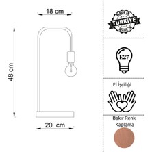 Panemo Curve Masa Lambası-Bakır