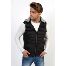 Erkek Bakır Çıkarılabilir Kapüşonlu Şişme Mont