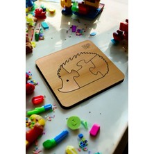 Eğitici Puzzle 4mm Plywood Ahşap Boyanabilir Çocuklar Için - Hayvanlar - Kirpi