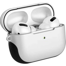 Megafox Teknoloji Apple Airpods Pro Uyumlu Kılıf Sert Pc Ergonomik Tasarım Şık Çift Renkli Shockproof Silikon, Beyaz