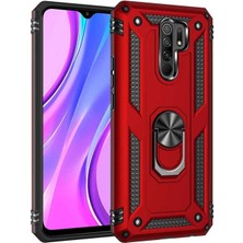 Megafox Teknoloji Xiaomi Redmi 9 Uyumlu Kılıf Vega Kapak, Kırmızı