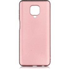 Megafox Teknoloji Xiaomi Redmi Note 9 Pro Uyumlu Kılıf Premier Silikon Kapak, Rose Gold
