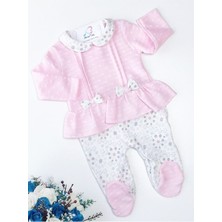 Nurcan Bebe Kız Bebek Pembe Çiçekli Patikli Tulum