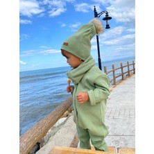 Merra Kids Unisex Bere Boyunluklu Tulum Yeşil