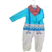 Nurcan Bebe Fularlı Patiksiz Erkek Bebek Tulum