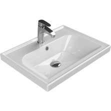 Turkuaz Frame Etajerli Lavabo 60 x 45 cm Banyo Dekorasyonuna Uyumlu Modern Tasarım