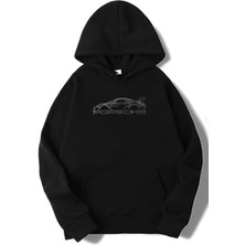 BRZ Collection Unisex Oversize Porsche Kristal Taş Baskılı Hoodie