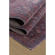 Konfor Halı Antik 1113 Klasik Vintage Salon Halısı Mor Retro Mutfak Halısı Tozumaz İnce Makine Halısı 80x150