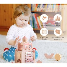 Janjonstar Baby Early Education Puzzle Wooden Toys Stacking Rocket Boys And Girls House Castle Building Game (Yurt Dışından)