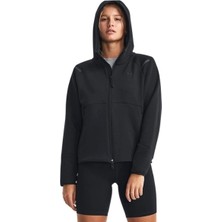 Under Armour Unstoppable Kadın Siyah Kapüşonlu Eşofman Üstü Düz Desen ile Rahat Kesim 1379842-001