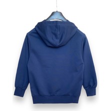 Little Tortoise Erkek Çocuk Kapüşonlu Yazı Nakışlı Lacivert Sweatshirt