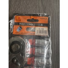 TIAN FENG Tianfeng 1/2" Profesyonel Lokma Anahtar Takımı 12 Parça