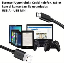 SL-227/V8 USB Data Kablosu, Şarj Kablosu - Tip A\'dan Micro USB 1mt