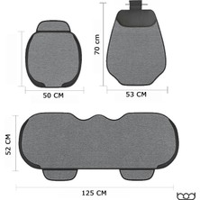 Bod Keten Terletmez Oto Koltuk Minderi Seti Koltuk Koruma Kılıfı Yalı Serisi Ön Arka Set Gri