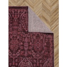 Konfor Halı Antik 1116 Klasik Vintage Salon Halısı Bordo Retro Mutfak Halısı Tozumaz İnce Makine Halısı 80x150