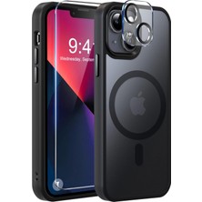 Teleplus iPhone 15 Kılıf Manyetik Şarj Tpu Mat Exl Kapak + Ekran Koruyucu ve Kamera Koruyucu