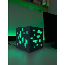 Root Made Minecraft Elmas Cevheri Masa Lambası Fişli Dekoratif Minecraft Lamba Gamer Dekorasyon