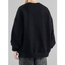 Altamira Erkek Believe Baskılı Oversize Bisiklet Yaka Sweatshirt