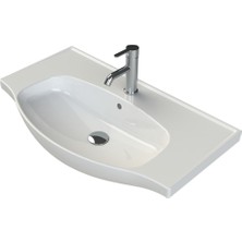 Turkuaz Lila Etajerli Lavabo 80X45 cm