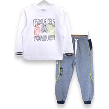 Gamer Forever Baskılı Regular Fit Erkek Çocuk Sweatshirt Takım