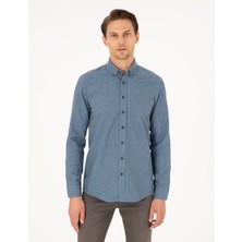 Pierre Cardin Erkek Mavi Slim Fit Uzun Kollu Gömlek 50293756-VR036