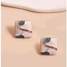 SE Jewellery Renkli Gold Detaylı Akrilik Küpe